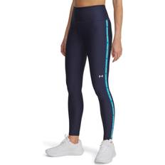 Dame - Turkis Strømpebukser & Stay-ups Under Armour Tech Wordmark Tape Leggings Washed - Navy/High Vis Yellow/White
