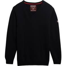Superdry Women Tops Superdry Oversized V Neck Jumper - Black