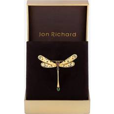Krystal Brocher Jon Richard Gold Plated Crystal Multi Coloured Dragonfly Brooch - Gold Plated Crystal Multi Coloured