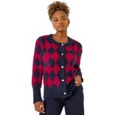 Checkered Cardigans Roman Check Buttoned Cardigan - Red