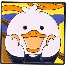 NPK Cartoon Cute Enamel Duck Brooches - White