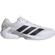 Adidas Adilette Racket Sport Shoes adidas Adizero Ubersonic 5 Sandplatz Tennis Shoes - Cloud White/Core Black Grey