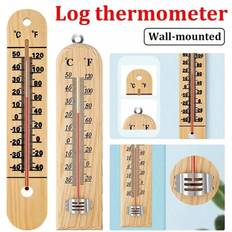 Thermometers & Weather Stations Shein One Natural Wood Outdoor Thermometer