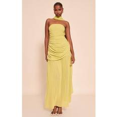 PrettyLittleThing Scarf Detail Bandeau Ruched Maxi Dress - Green