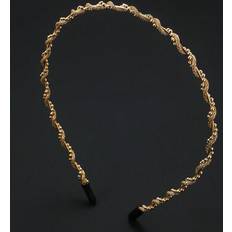 Women Headbands on sale Shein Metallic Faux Pearl Wave Headband - Gold