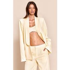 Gula Kavajer PrettyLittleThing Tailored Longline Blazer - Butter Yellow