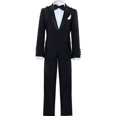 Wool Suits Children's Clothing Moustache Black Peak Lapel Trim Wool Suit