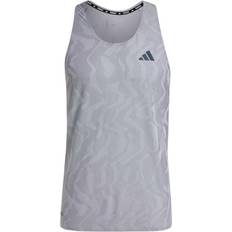 Men - Silver Tank Tops adidas Ultimate Engineered Singlet With Reflective Stripe Design - Halo-Silver
