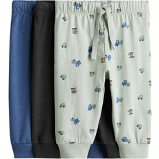 H&M Baby 3-Pack Joggers Bomullstrikå - Ljusgrön