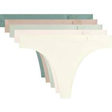 Green Knickers Oysho Seamless Soft Touch Thongs - Khaki Green
