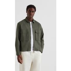 GOTS (Global Organic Textile Standard) Outerwear FARAH Murphy Zipped Overshirt Double Pocket - Green
