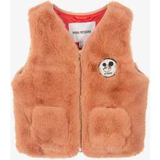 Pink Padded Vests Children's Clothing Mini Rodini Girls Coral Pink Ritzratz Faux Fur Gilet