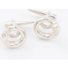 Silver Circle Cufflinks Volute