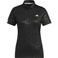 Adidas Dam Skjortor adidas Embossed Print Short Sleeve Button Down Shirt - Black
