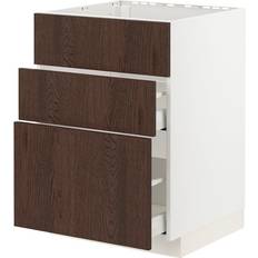 Køkken underskab IKEA Metod Maximera Underskab T Vask 3 Fronter 2 Skuffe - Hvid/Sinarp Brun