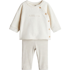 24-36M Other Sets Children's Clothing H&M Cotton Set 2-piece - Natural White/Striped (1167835006)