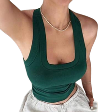 Shein GAOVOT Women's Summer Y2K Sexy Pure Desire Basic Casual Sports Home Square Neck Vest Top