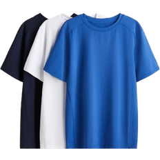 Multifärgade T-shirts Barnkläder H&M 3-Pack Träningströja Med DryMove - Vit/Blå/Marinblå