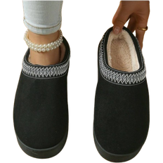 Shein Unisex Casual Comfy Solid Color Slippers - Black