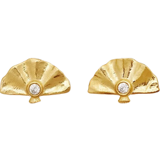 Guld Øreringe Maanesten Fantine Earring Gold Plated Zirkonia - NEW
