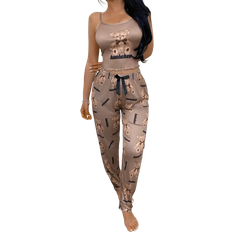 Shein 2pcs Cute Bear Print Cami Top And Pants Pajamas Set Women 2 Piece Sets 2 Piece Sets Women Woman 2 Piece Set 2 Piece Set Women 2 Piece Sets Ladies