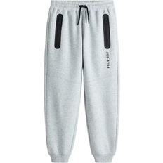 Gråa Byxor H&M Ljusgråmelerad Sweatshirtjoggers -