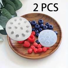 Blåa Gjutning Temu Blueberry And Raspberry Diy Candle Mold Set 2pcs