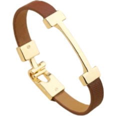 Shein 1pc Fashionable Gold Letter Leather Bracelet/Wristband