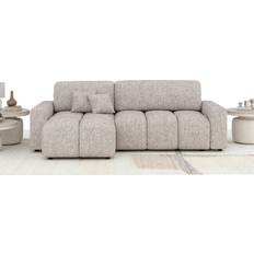 Ebern Designs 3-Piece Corner Sectional Brown Sofa 233cm 3pcs 4 Seater