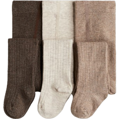 18-24M Pantyhoses Children's Clothing H&M Tights 3-pack - Dark Brown/Beige (1081651020)