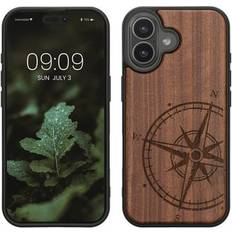 Kwmobile Wooden Case For iPhone 17 Navigational Compass
