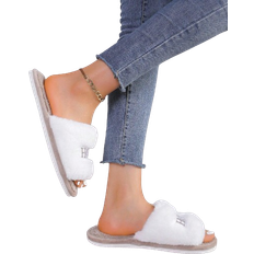 Shein Women's Open Toe House Slippers - White