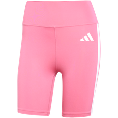 Adidas Pink Shorts adidas Optime Essentials 3 Stripes Short Leggings - Pink Fusion/White