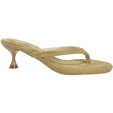 Synthetic Leather - Women Heeled Sandals Shein SDEMIN Summer New Arrival Women's Solid Color Slippers