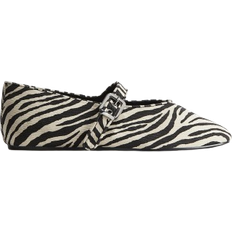 H&M Mary Jane Ballet Pumps - Cream/Zebra Print