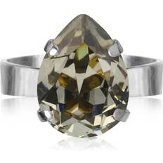 Caroline Svedbom Mini Drop Ring Rhodium Black Diamond