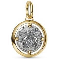 Pandora Gold Plated Charms & Pendants Pandora Medallion Charm Sterling Silver 14k Gold-plated - Clear