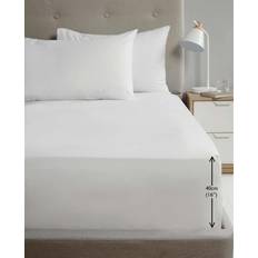 Homespace Direct Percale Extra Deep Bed Sheet White (190x137cm)