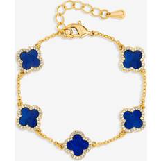 Lapis Jewellery Jon Richard Gold Plated Lapis Clover Bracelet - Gold