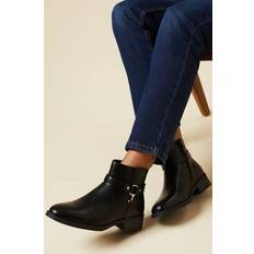 Black - Low Heel Ankle Boots Good For The Sole Ainsley Harness Detail Low Heel Ankle Boots - Black