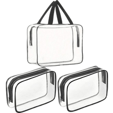 Shein 3pcs Large Clear Makeup Cosmetic Wash Organizer Bag