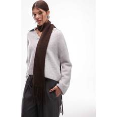 & Other Stories Halsdukar & Sjalar & Other Stories Premium Brun Halsduk I Ylle Med Fransar Brown
