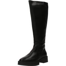 Plateau Høje støvler Steve Madden High Boots Black Leather Winter Stiefel - Schwarz