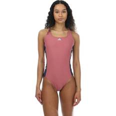 Adidas Pink Swimwear adidas Colour Block Stripes One Piece Swimsuit - Pink