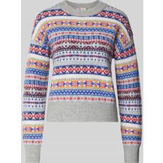 Levi's Dame Sweatere Levi's Pullover Ines Fairlisle Sweater - Blå/Gul/Grå/Burgunder