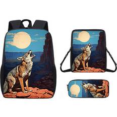 Leopard Backpacks PlayMc 17 Inch Wolf Animal Backpack - Boys Girls