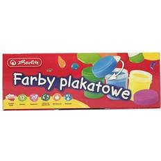 Multifarvet Akvarelpapir Herlitz Skoleplakatmaling 12 Farver 20 ml