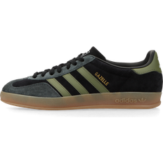 Adidas black trainers adidas Originals Mens Gazelle Indoor Trainers - Core Black/Focus Olive/Carbon