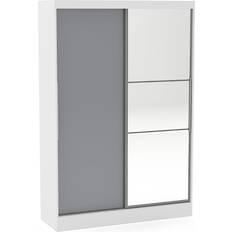 Sliding Doors - Wood Clothing Storage Birlea Lynx White/Grey Wardrobe 132x196cm