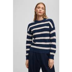 festina Hope Pullover STP Sky Cap Oat Mel Sweaters - Mørkeblå/Hvid